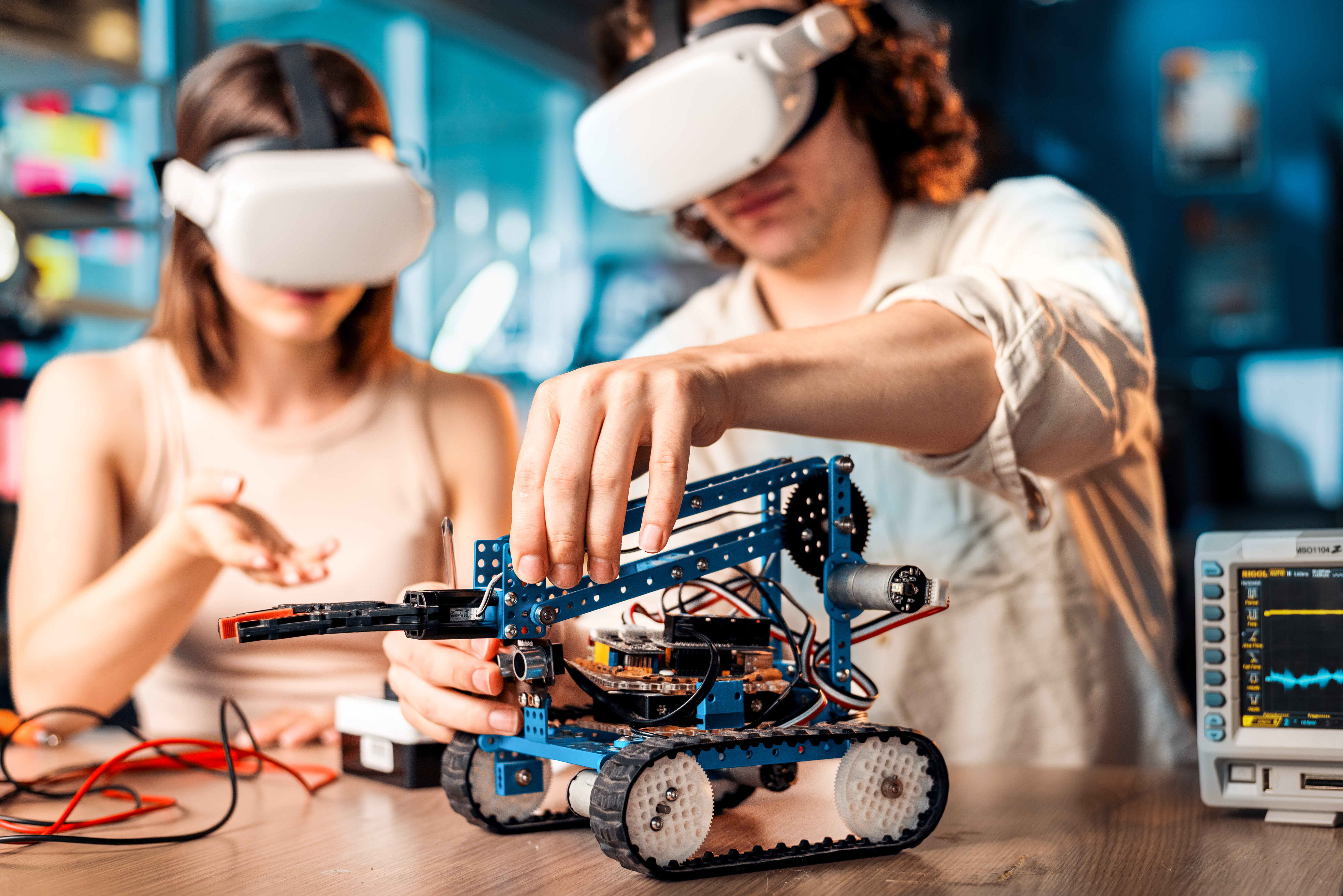 élèves avec casque VR